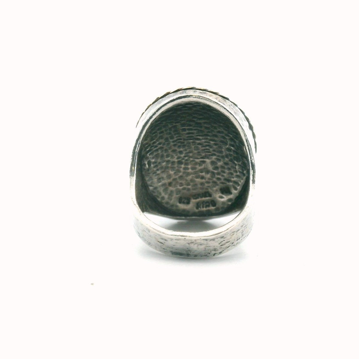 14K Yellow Gold & Sterling Silver Domed Ring