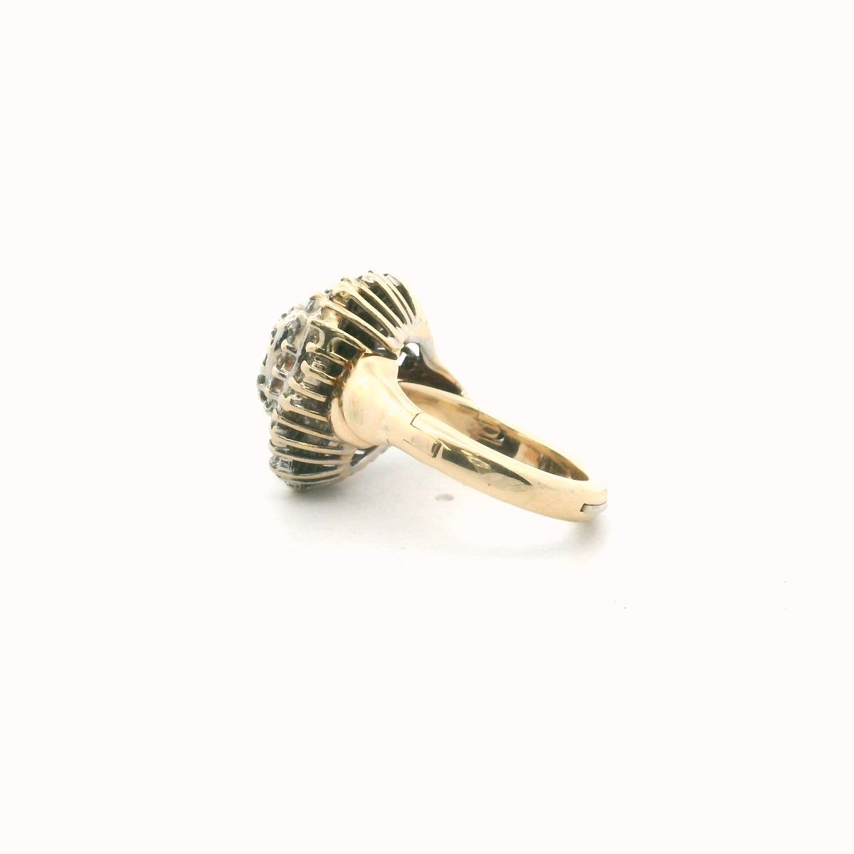 Vintage 14K Yellow Gold Diamond Cocktail Ring