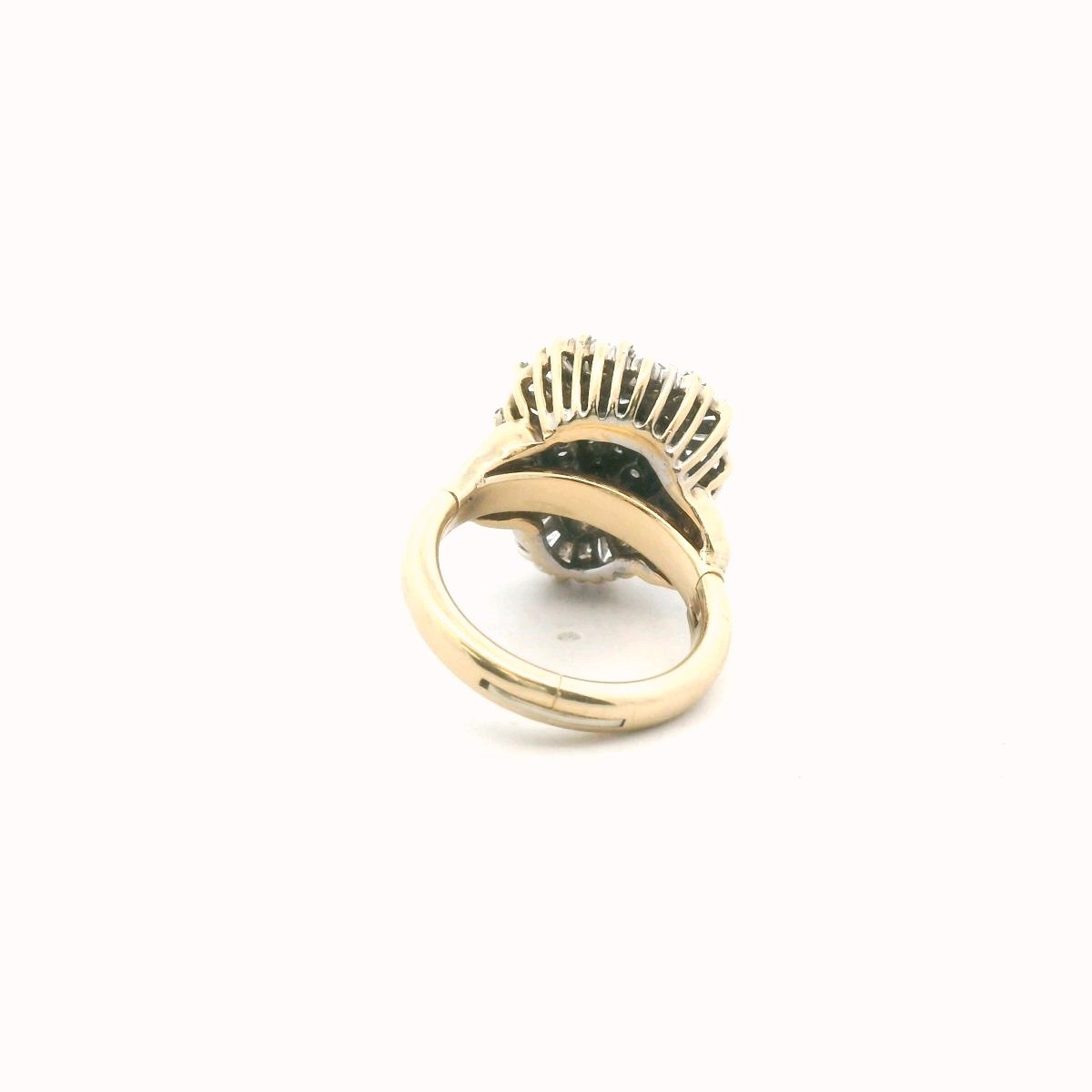 Vintage 14K Yellow Gold Diamond Cocktail Ring