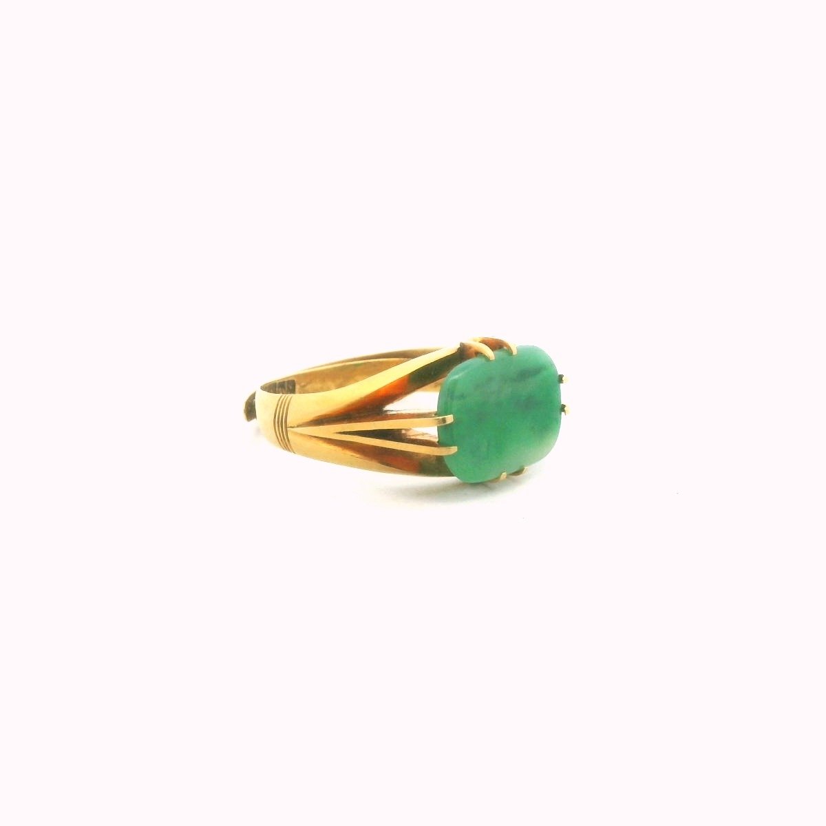 Vintage 22K Yellow Gold Jadeite Adjustable Ring