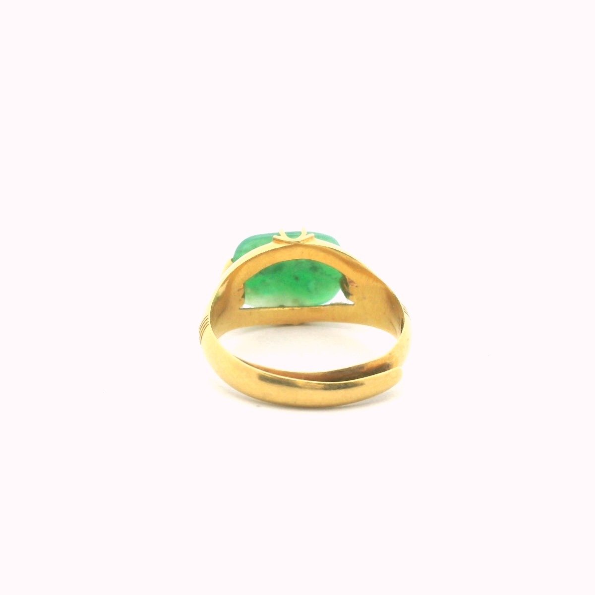 Vintage 22K Yellow Gold Jadeite Adjustable Ring