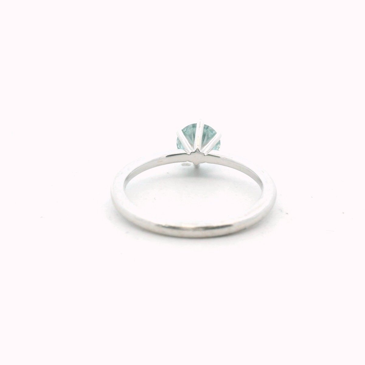 14K White Gold Lab Created Blue Diamond Engagement Ring