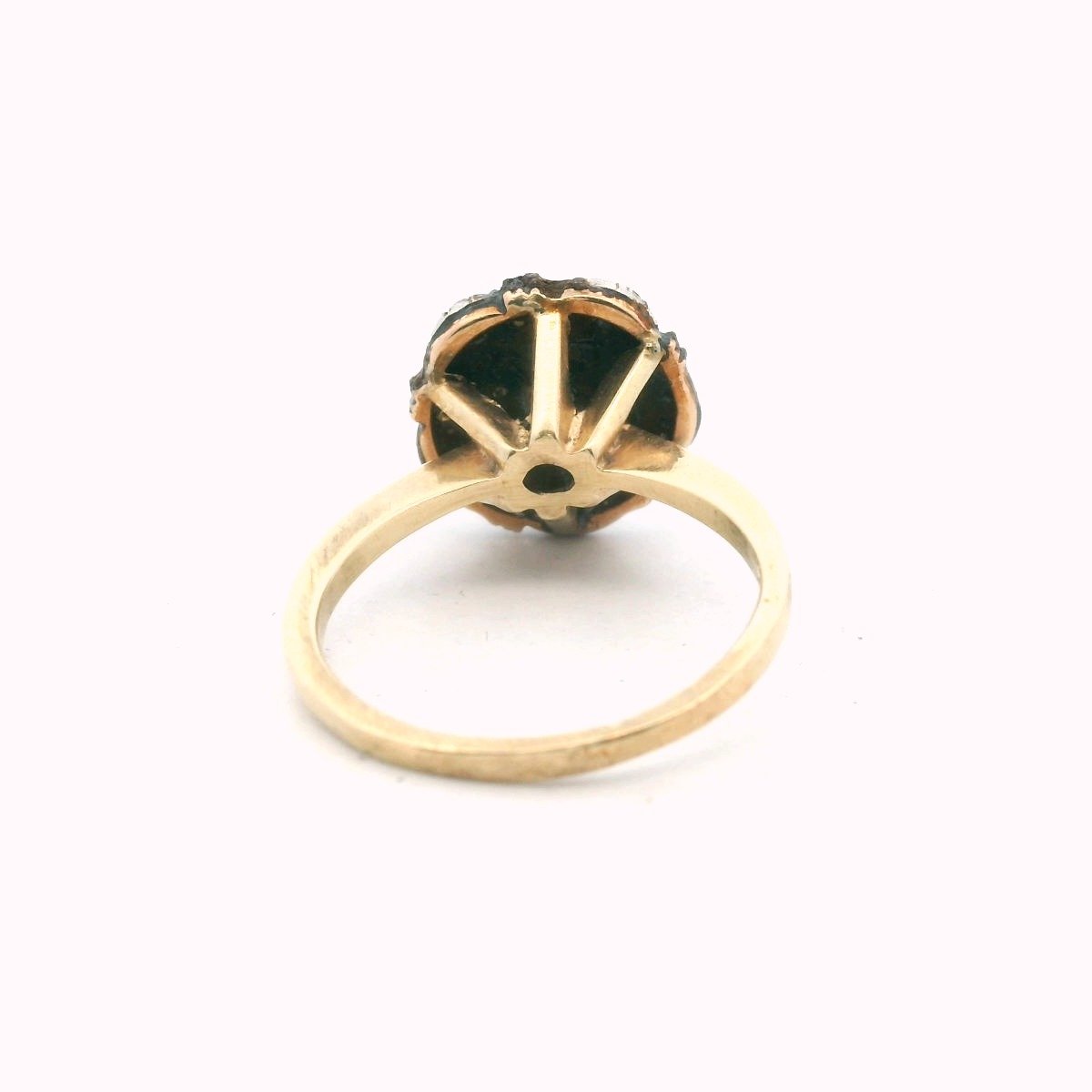 Vintage 14K Yellow Gold Diamond Cocktail Ring