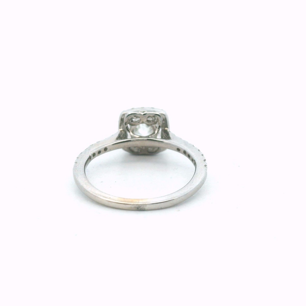 14K White Gold Diamond Halo Engagement Ring