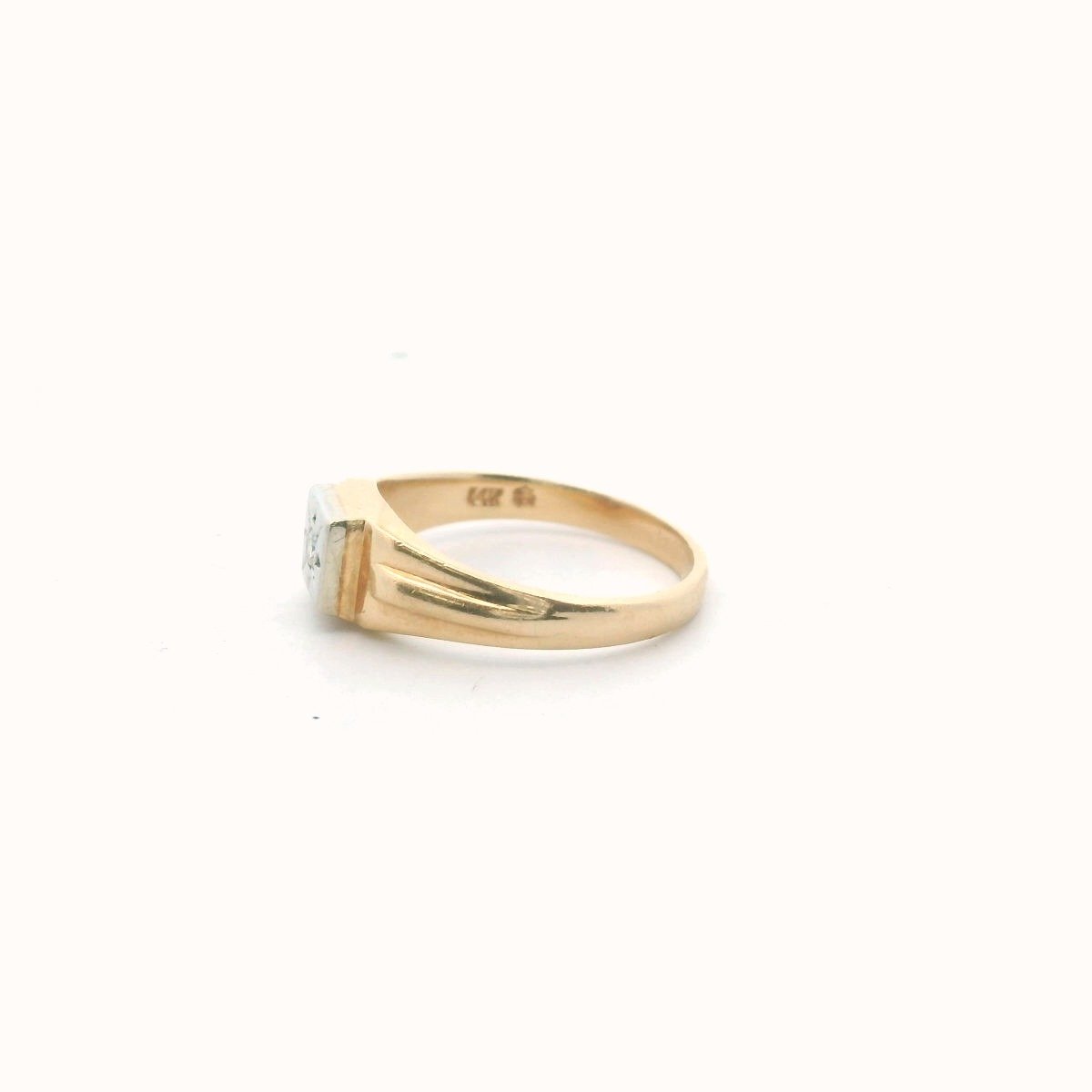 Vintage 14K Two Tone Gold Diamond Ring