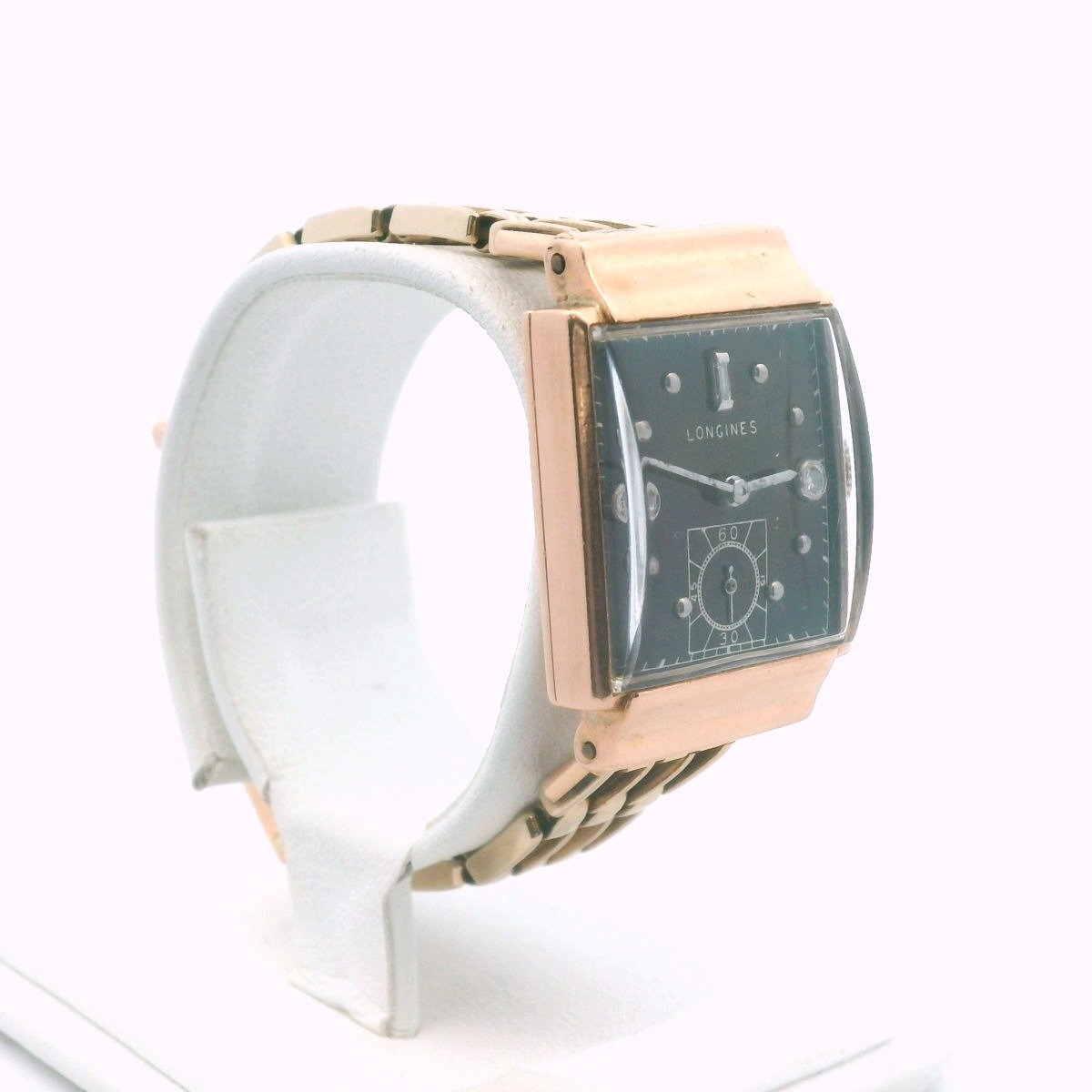 Vintage Longines 14K Rose Gold Diamond Dial Manual Wind Watch