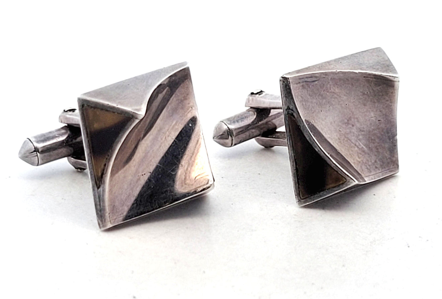 Designer 970 Silver Mid Century Antonio Pineda Cufflinks