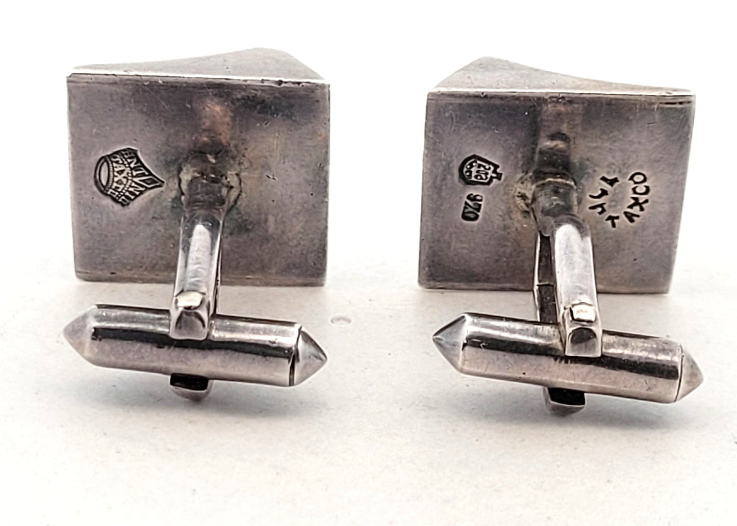 Designer 970 Silver Mid Century Antonio Pineda Cufflinks