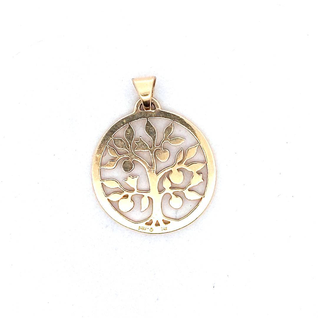 James Avery 14K Yellow Gold Retired Tree of Life Circle Pendant