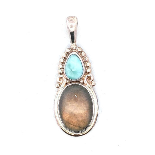 Sajen Sterling Silver Moonstone & Laramar Pendant