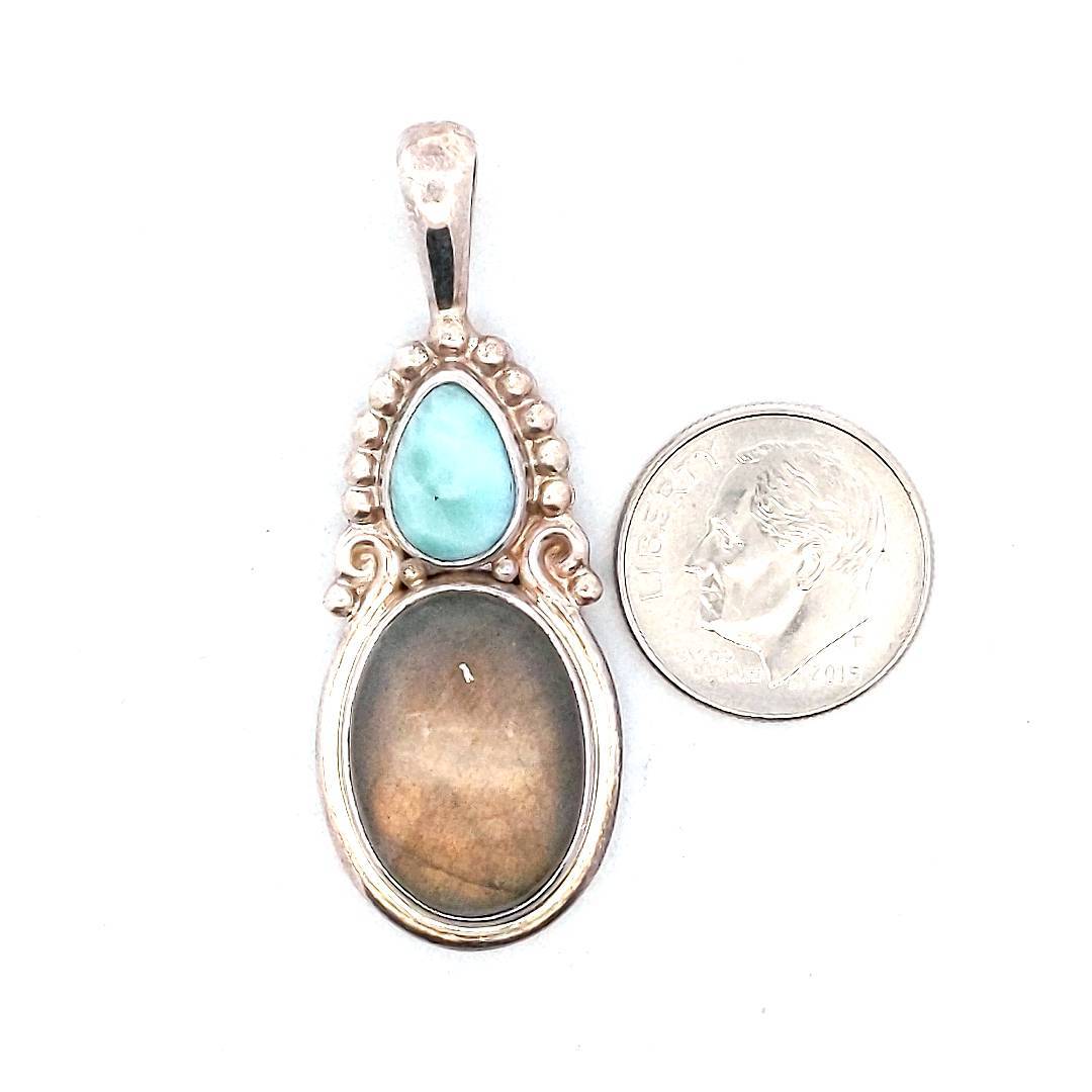 Sajen Sterling Silver Moonstone & Laramar Pendant