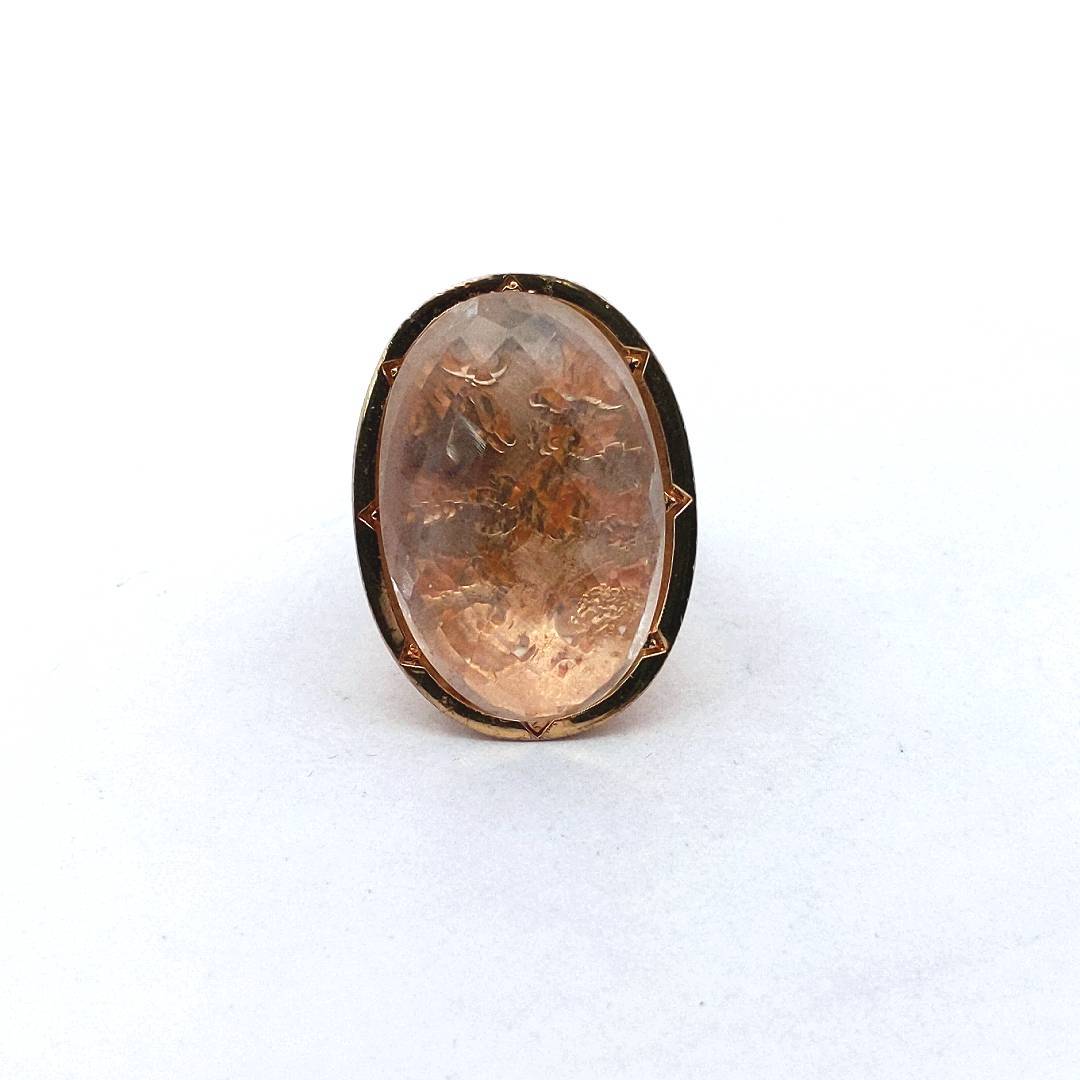 Rebecca Gold Plated Hydro Stone Modernist Ring