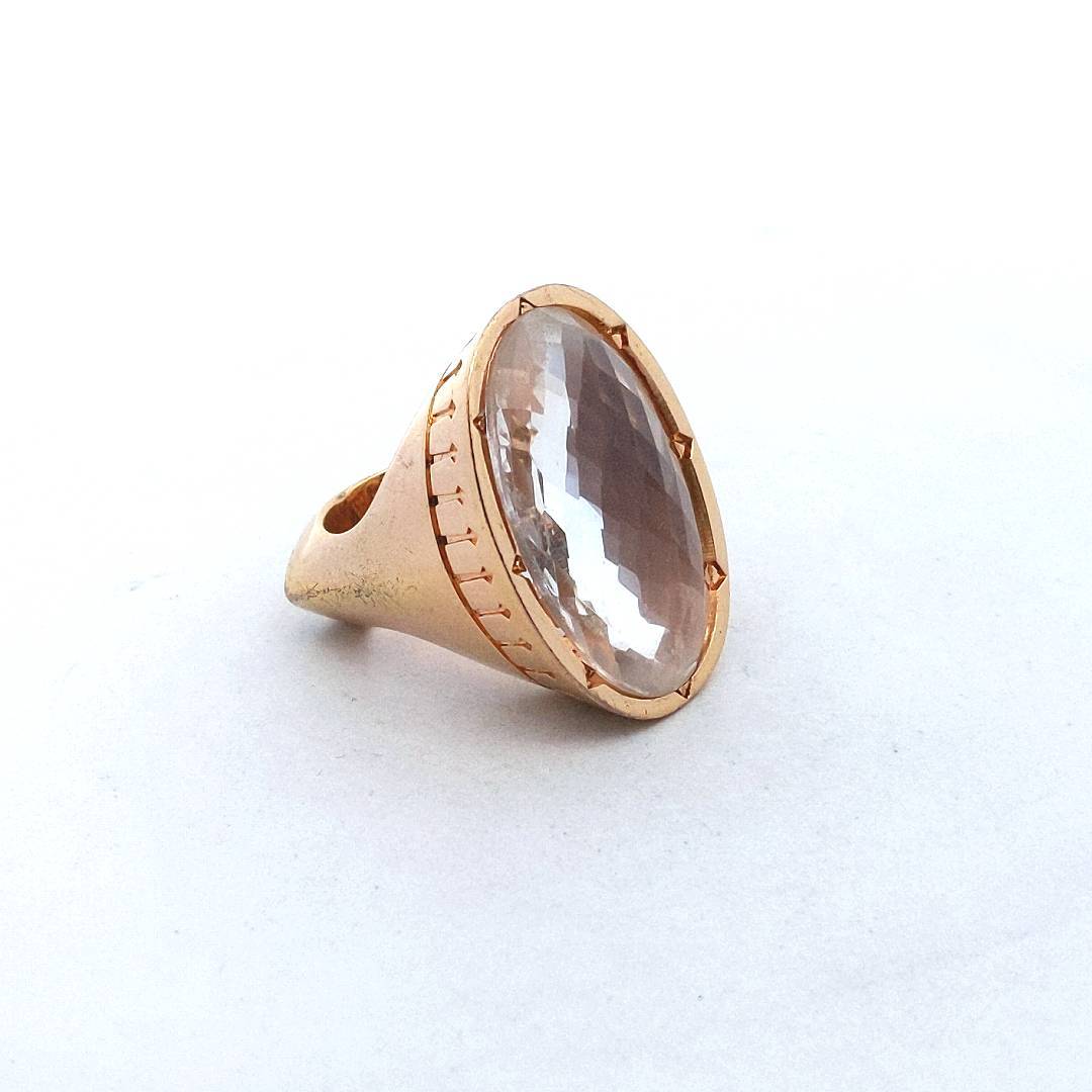Rebecca Gold Plated Hydro Stone Modernist Ring
