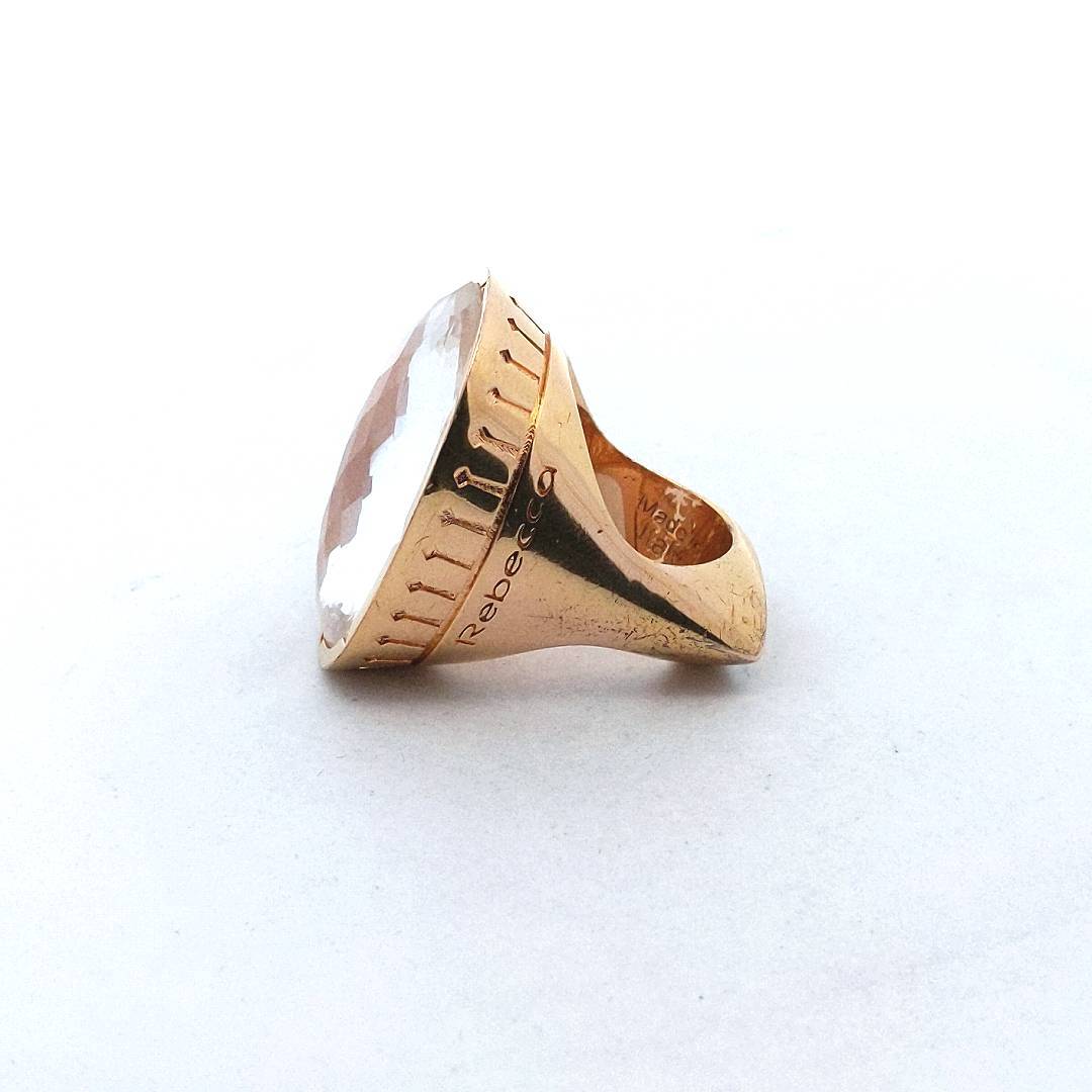 Rebecca Gold Plated Hydro Stone Modernist Ring