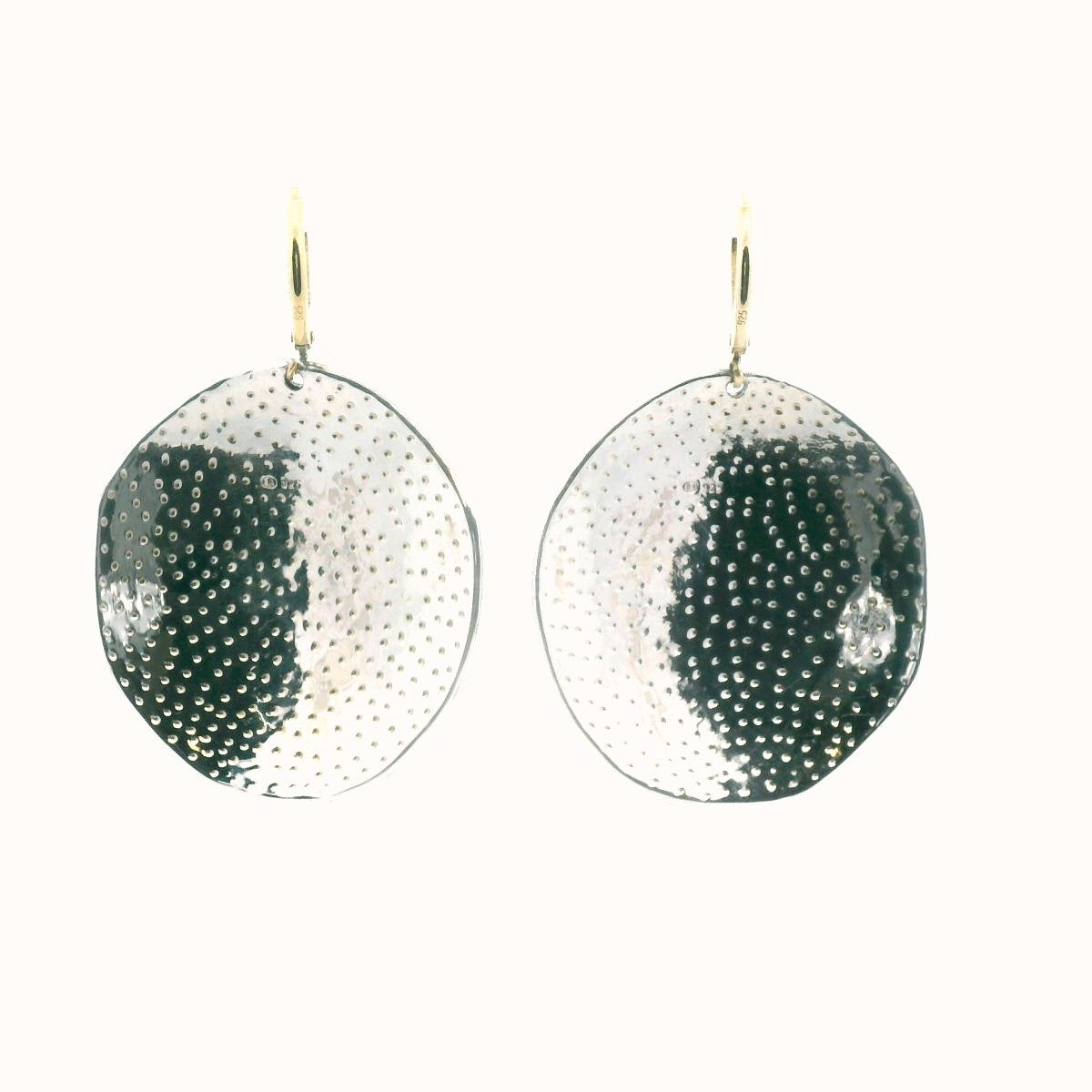 EA Sterling Silver Hand Hammered Diamond Infinity Earrings