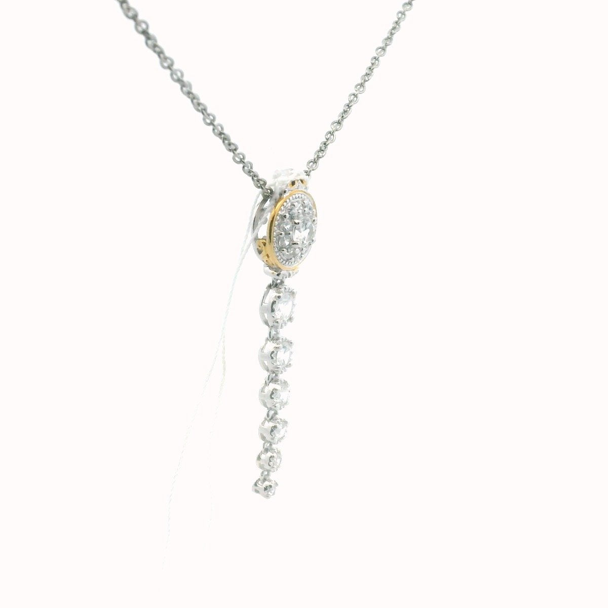 Michael Valitutti Sterling & Palladium Alloy White Zircon Necklace