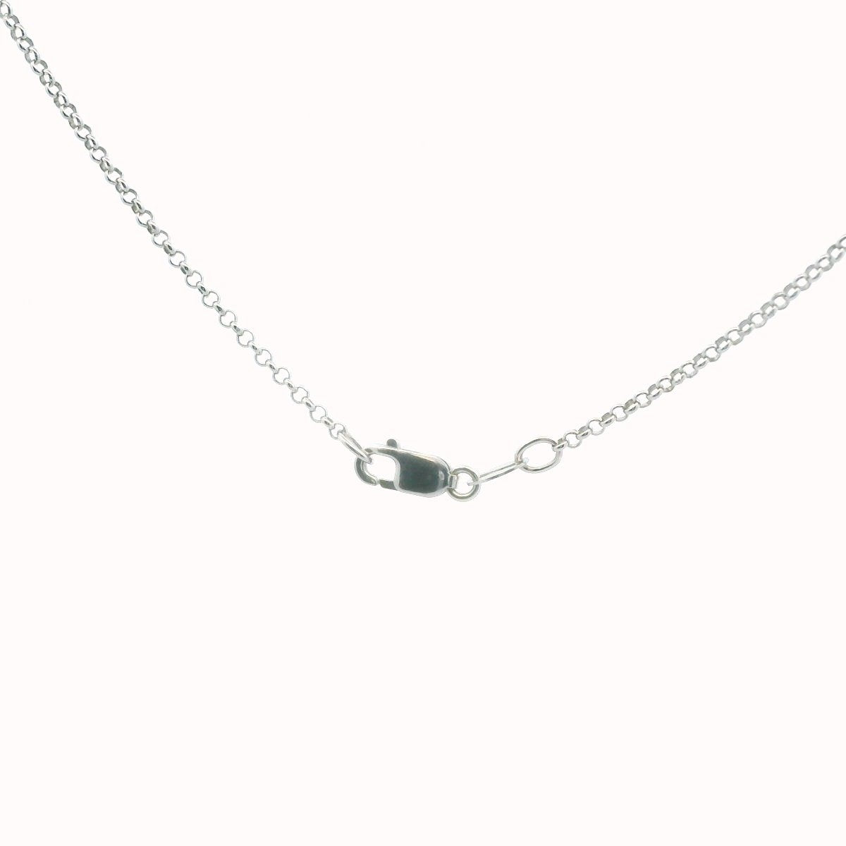 Sterling Silver Tri-Colored Diamond Three Ring Necklace