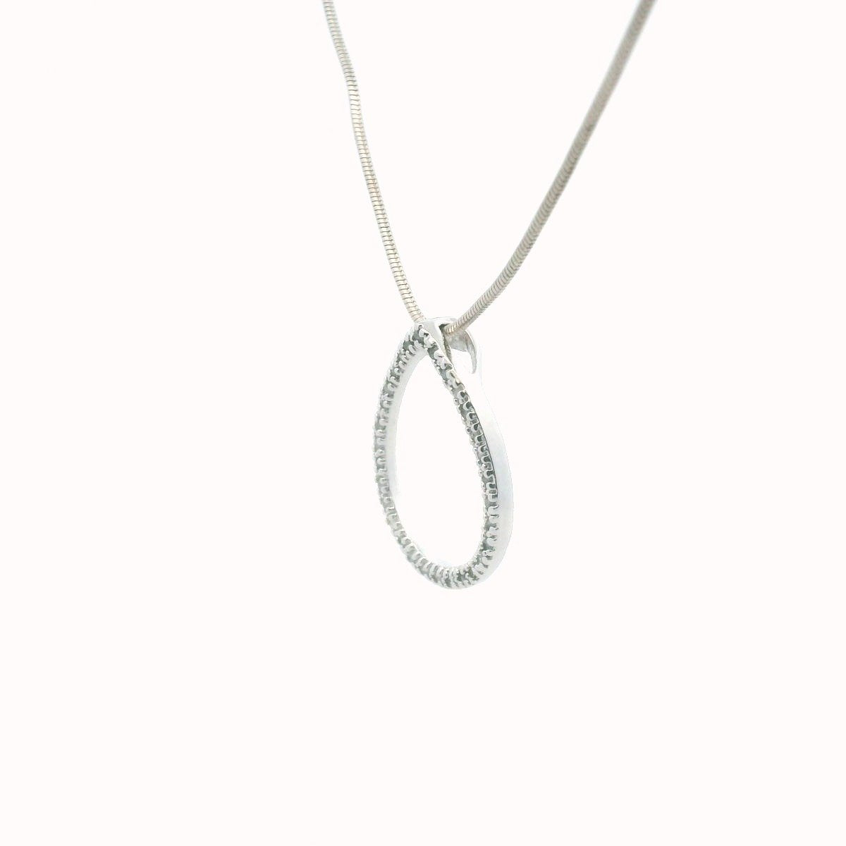 Sterling Silver Diamond Loop Necklace
