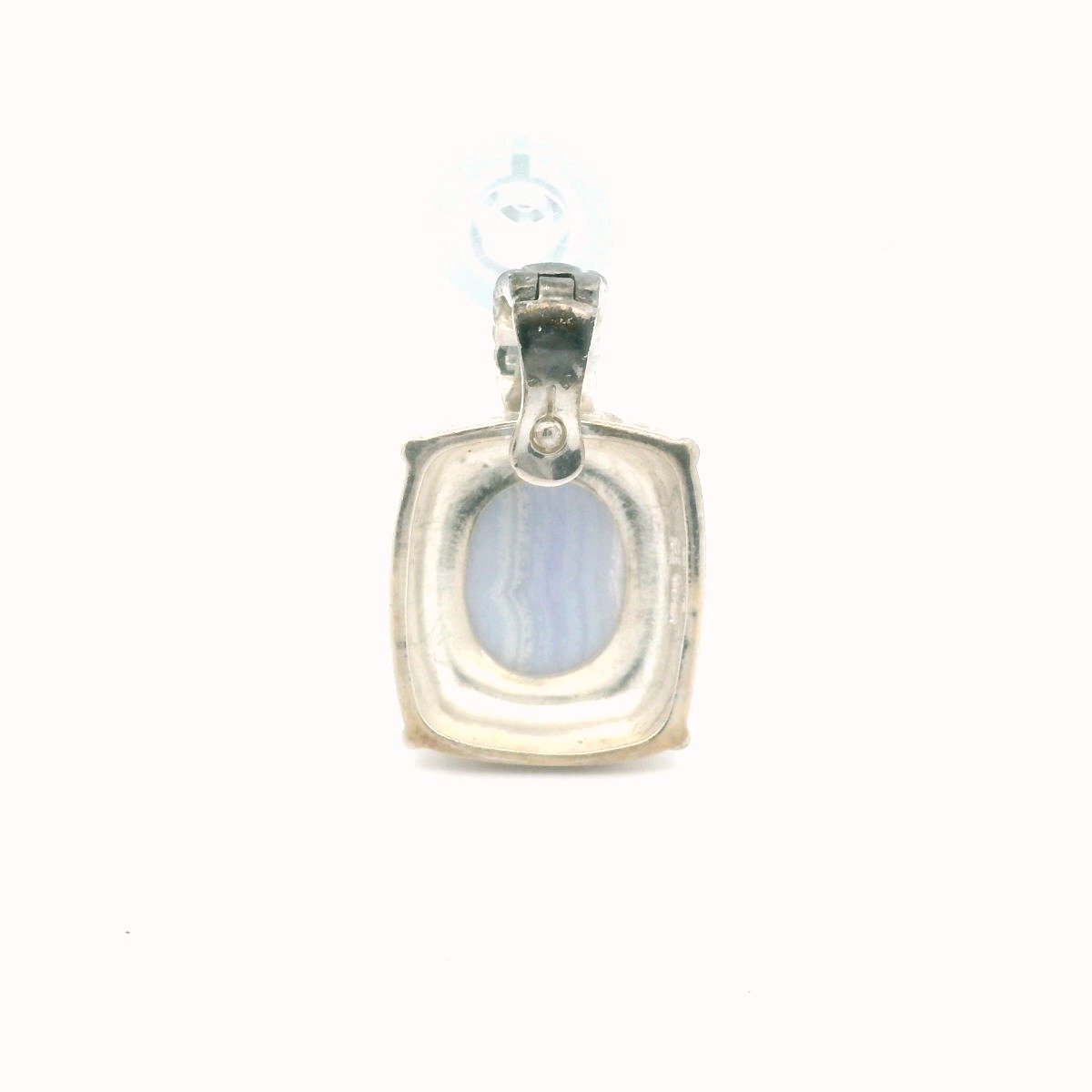 Judith Ripka Sterling Silver Blue Lace Agate Sapphire Pendant
