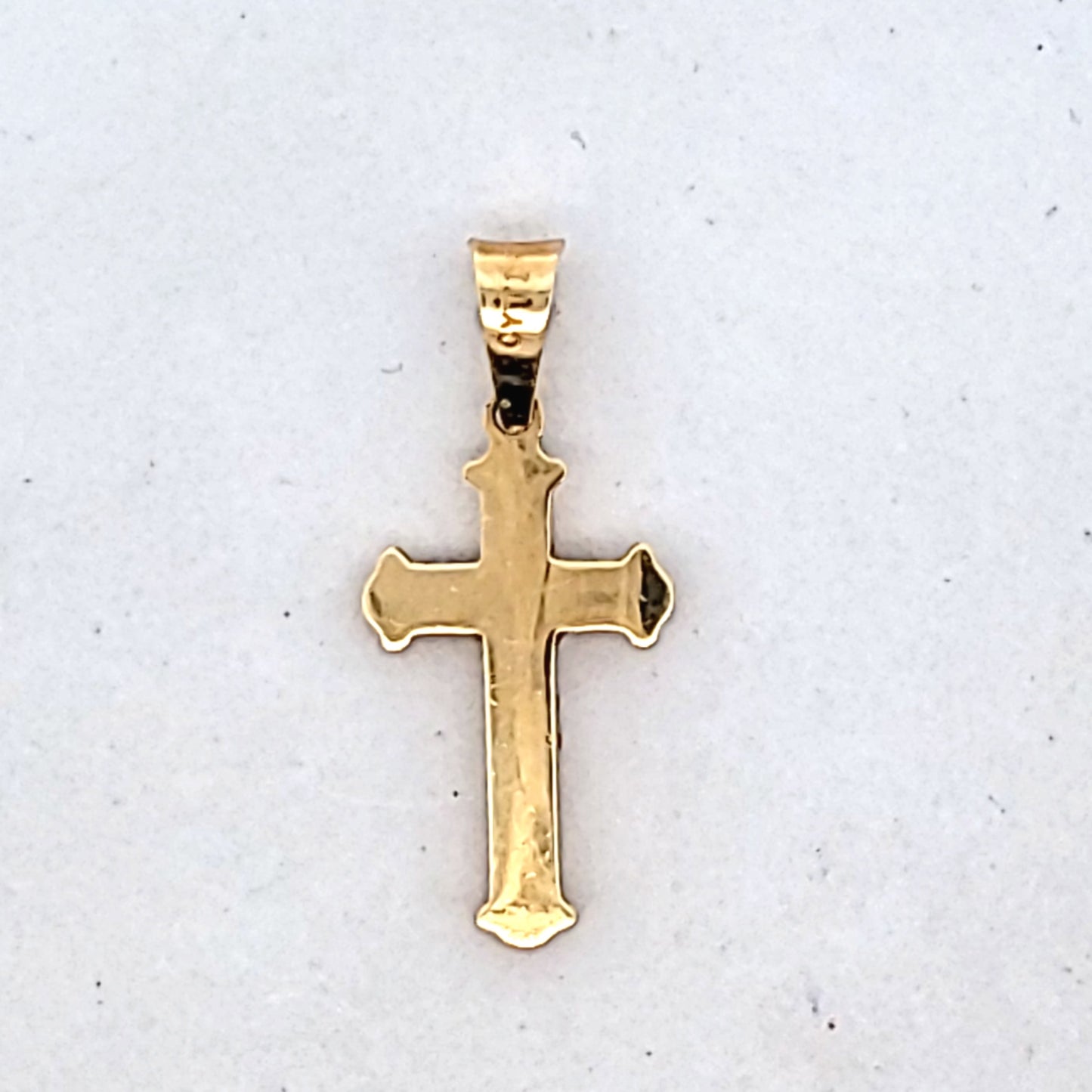 14K Two Tone Gold Crucifix Pendant