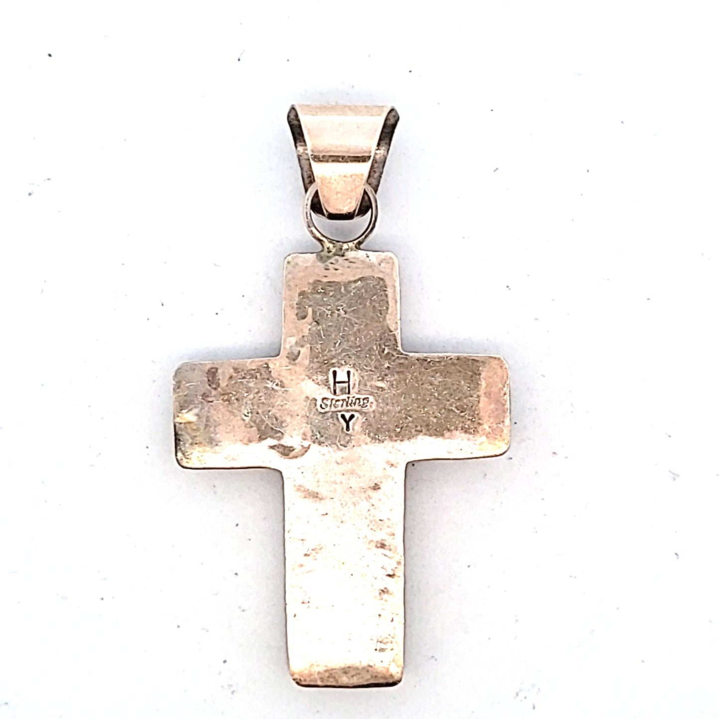 Sterling Silver Multi-Stone Cross Pendant