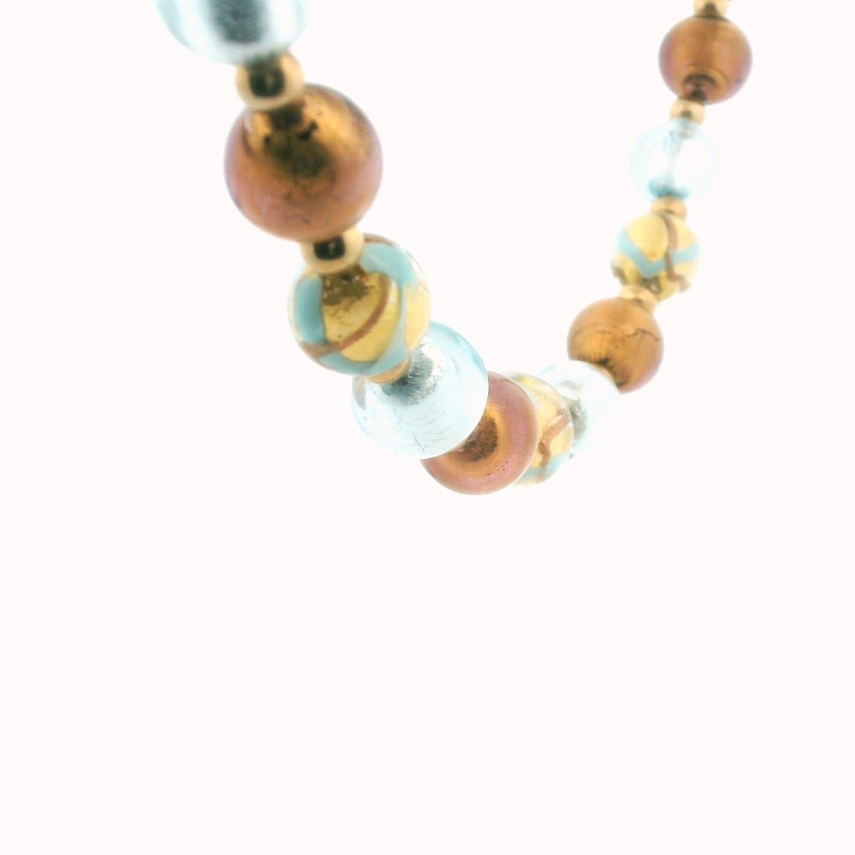 14K Yellow Gold Murano Glass Bead Necklace