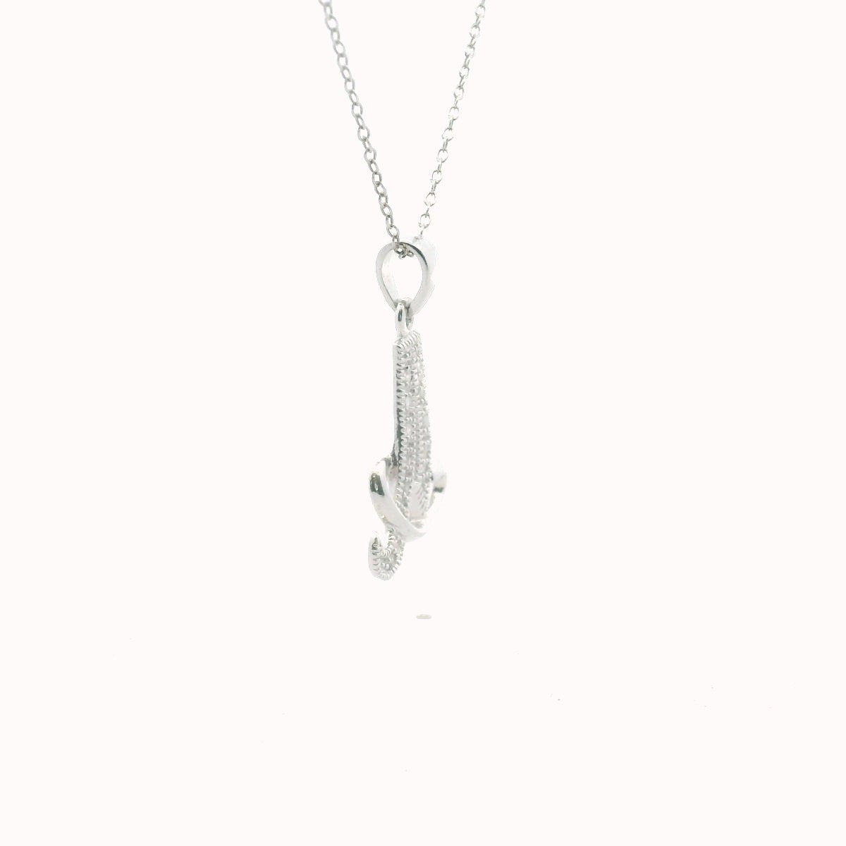 Sterling Silver Diamond A Pendant Necklace