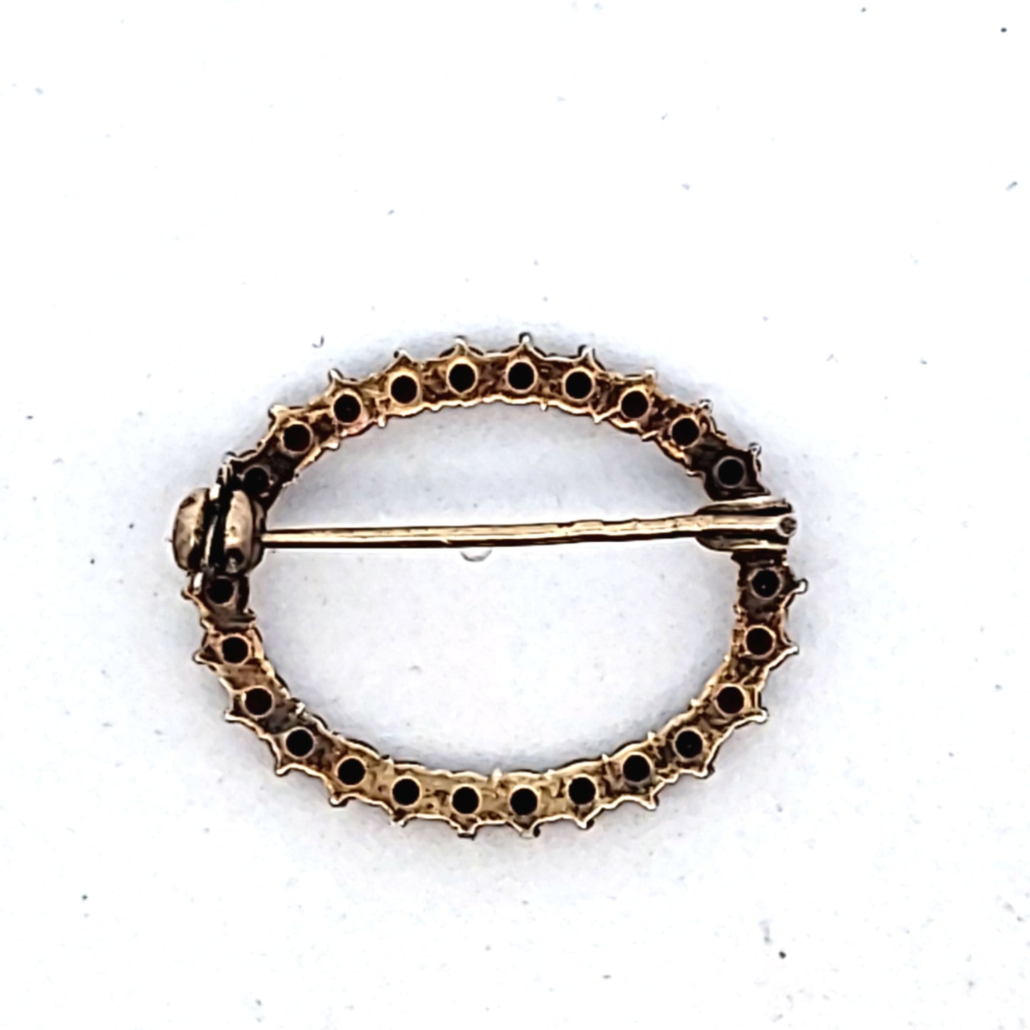 Vintage 900 Silver Bohemian Garnet Oval Brooch