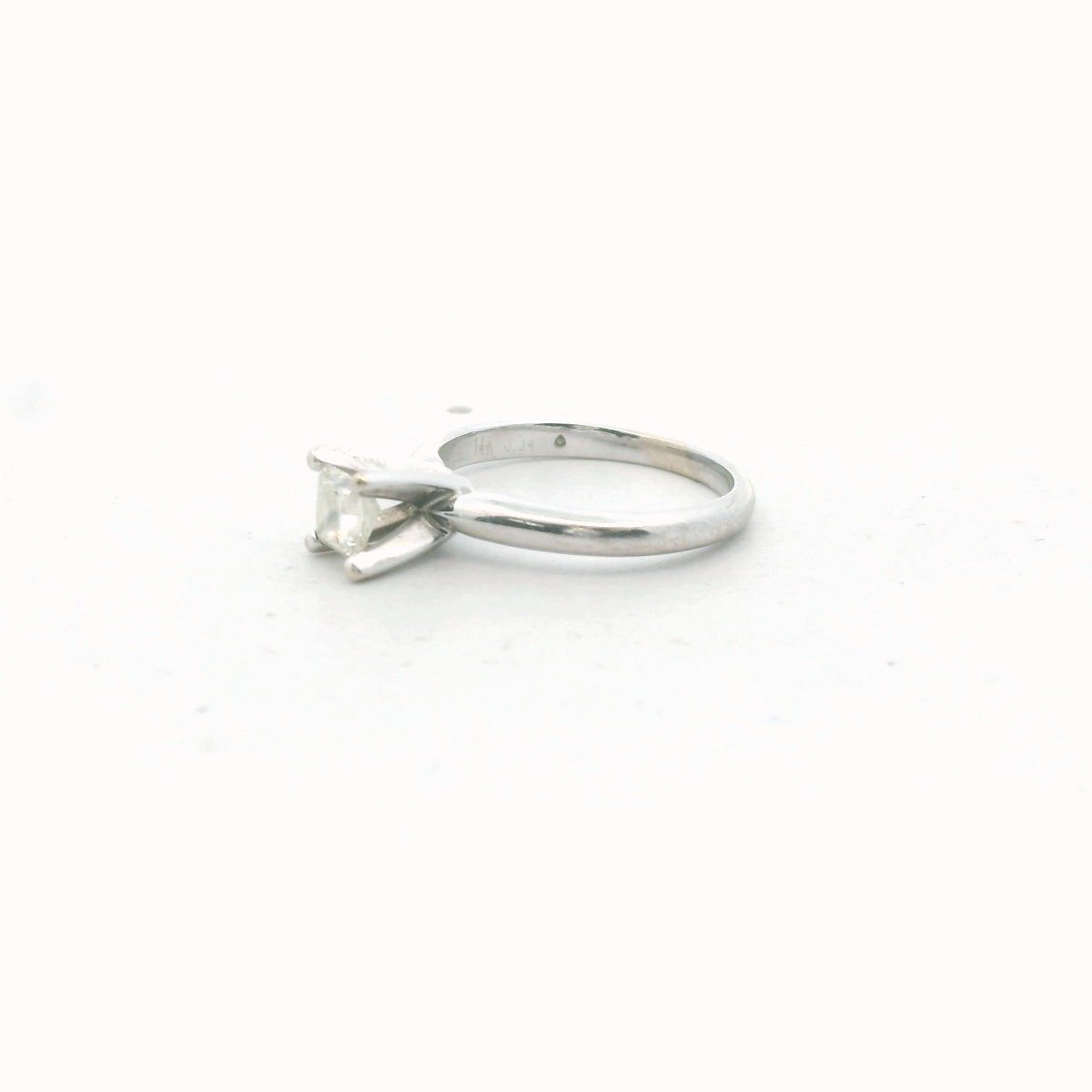 14k White Gold Diamond Solitaire Engagement Ring