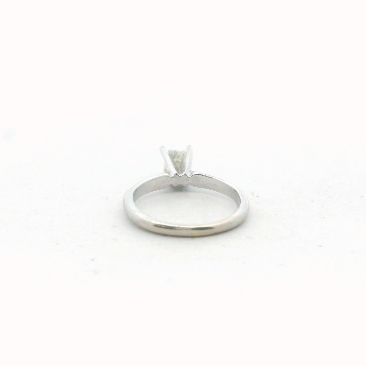 14k White Gold Diamond Solitaire Engagement Ring
