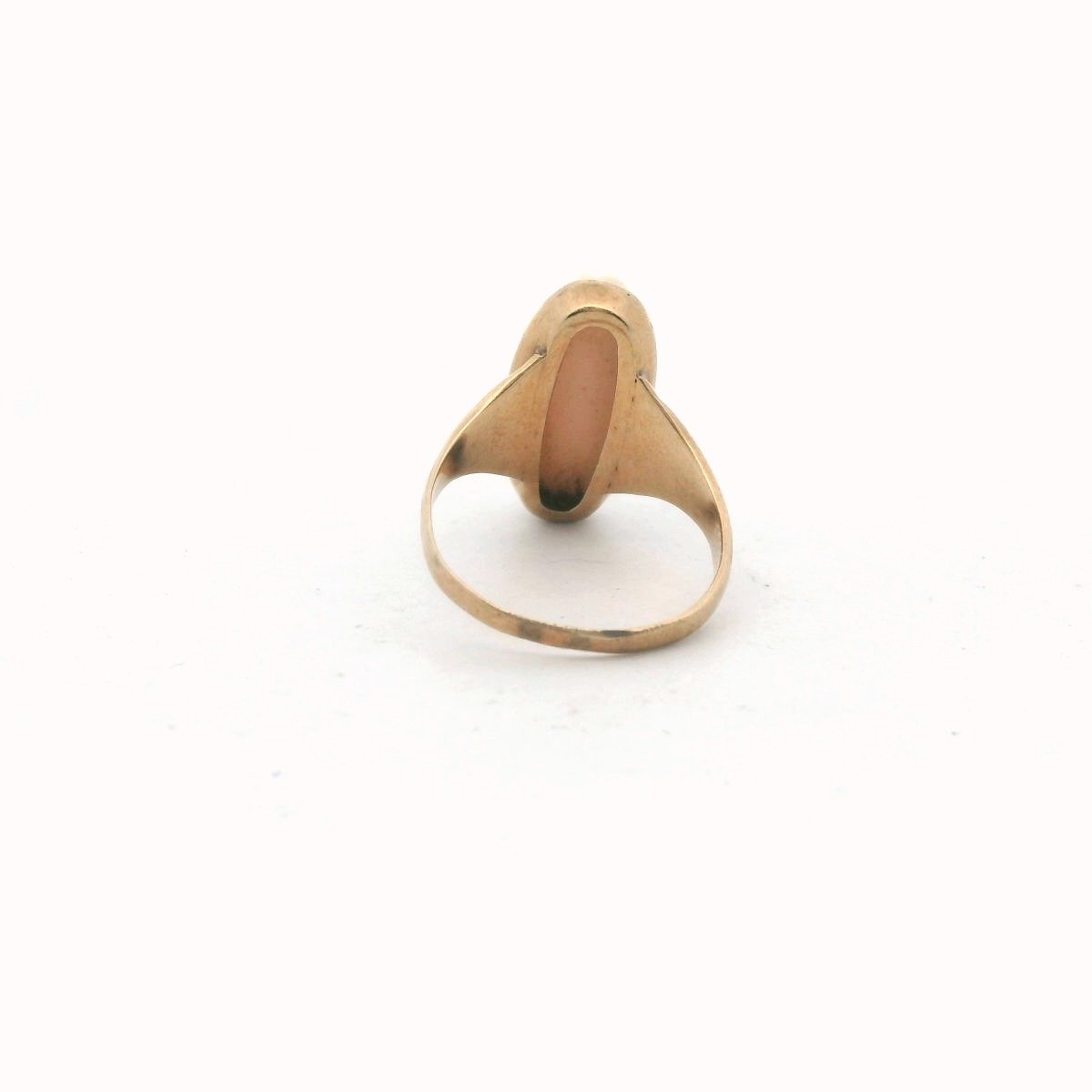 Antique 10K Yellow Gold Carved Shell Cameo Ring