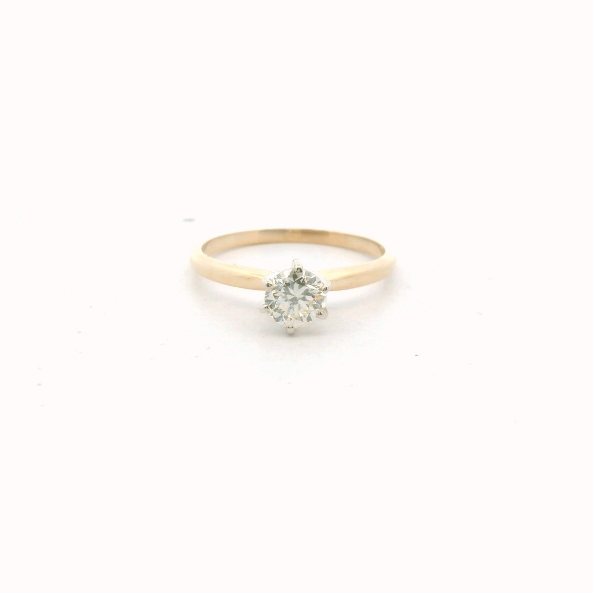 14K Two Tone Gold 0.55ct Diamond Solitaire Engagement Ring