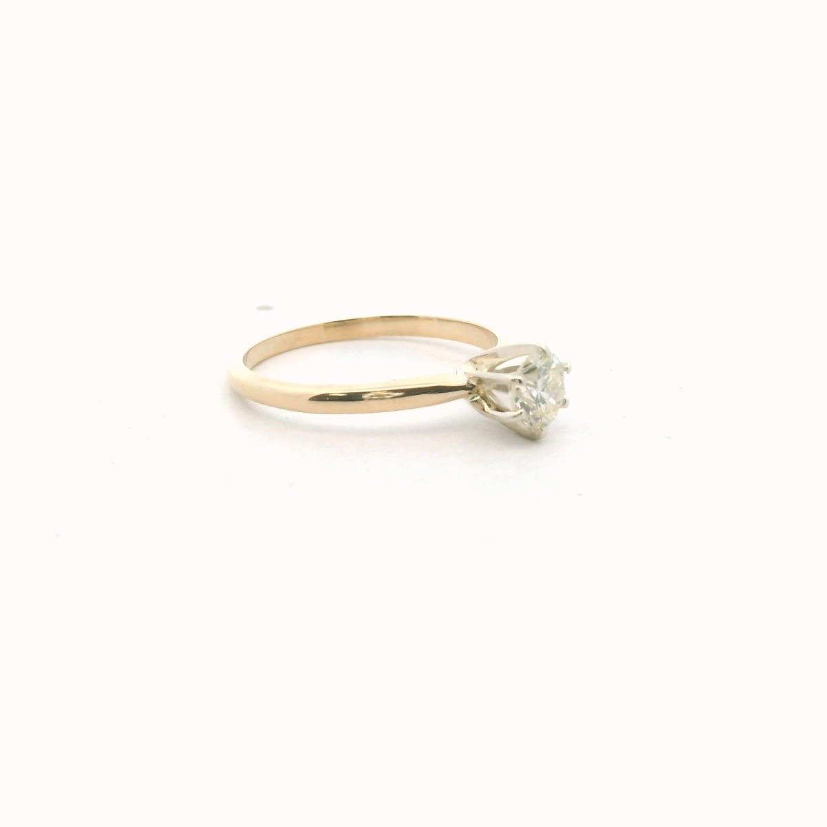 14K Two Tone Gold 0.55ct Diamond Solitaire Engagement Ring