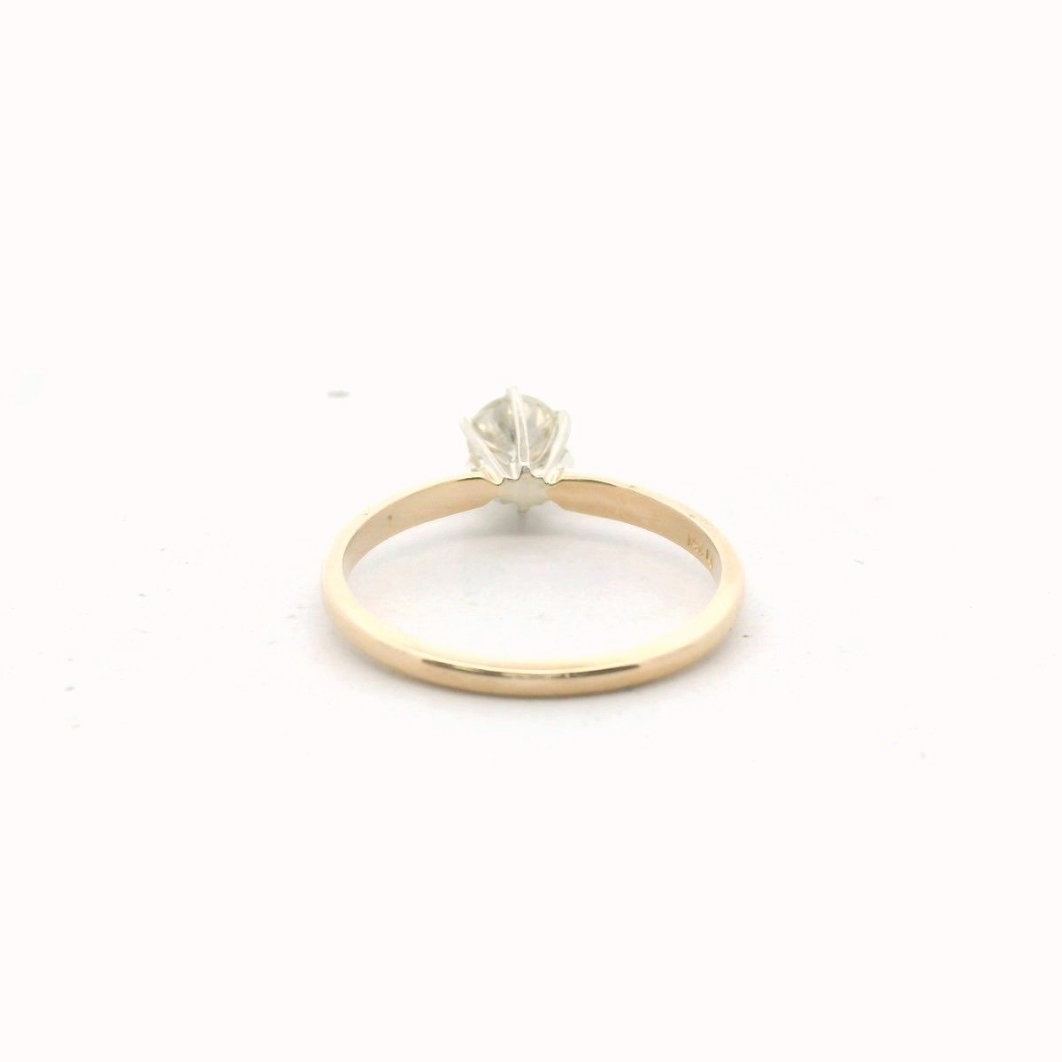 14K Two Tone Gold 0.55ct Diamond Solitaire Engagement Ring