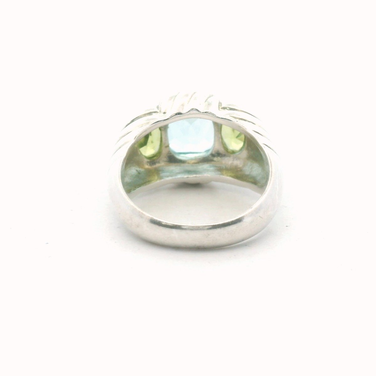 Judith Ripka Sterling Silver Blue Topaz & Peridot Ring