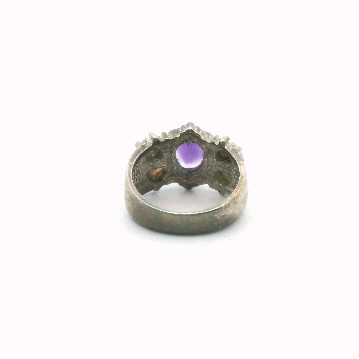 Sterling Silver & 12K Two Tone Gold Amethyst Ring