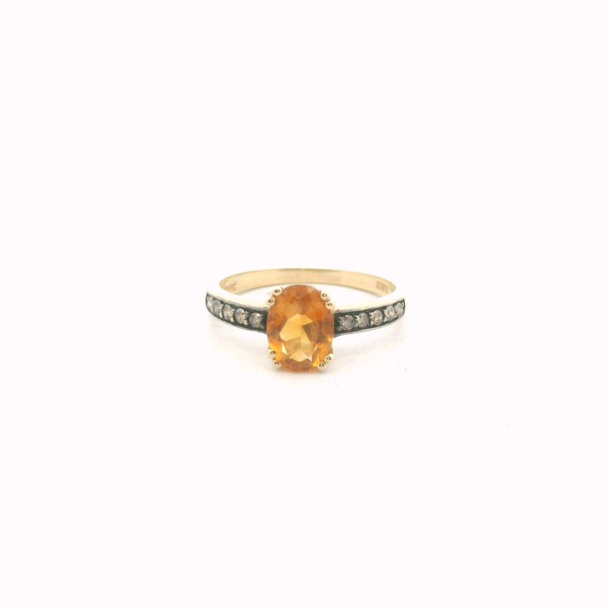 EFFY 14K Yellow Gold Cognac Diamond & Citrine Ring
