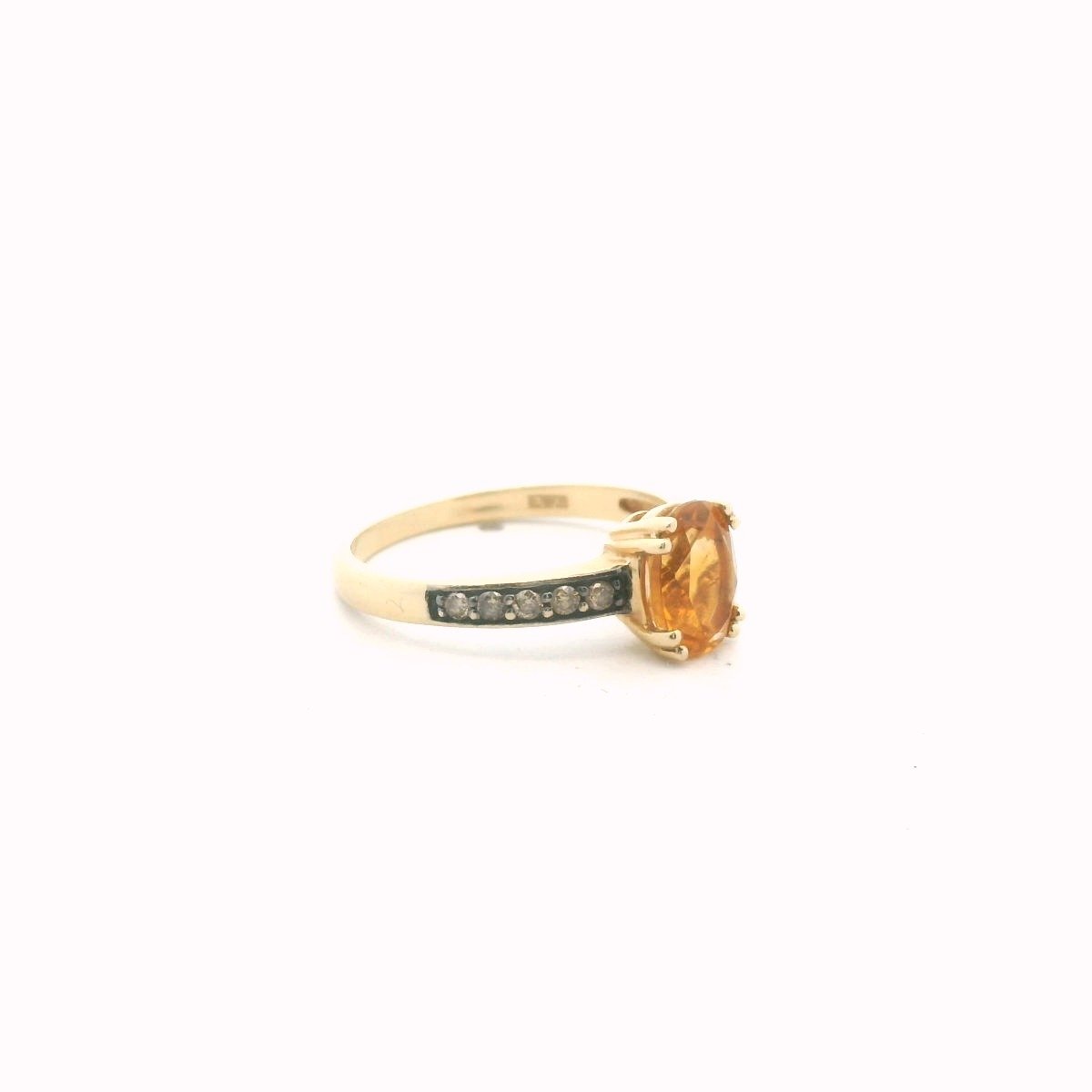 EFFY 14K Yellow Gold Cognac Diamond & Citrine Ring