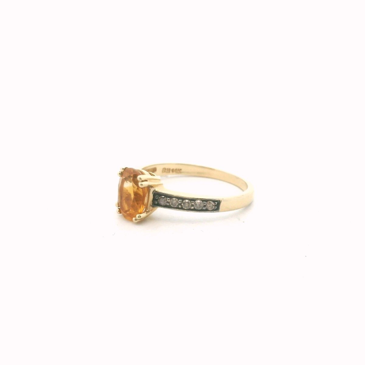 EFFY 14K Yellow Gold Cognac Diamond & Citrine Ring