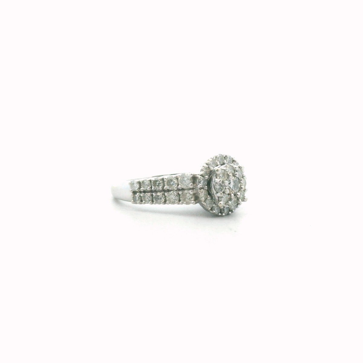 14K White Gold Natural Diamond Ring