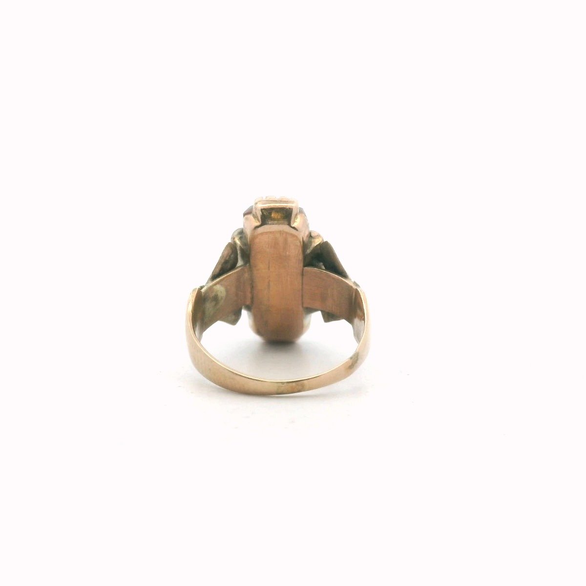Antique Victorian 10K Yellow Gold Sardonyx Cameo Ring