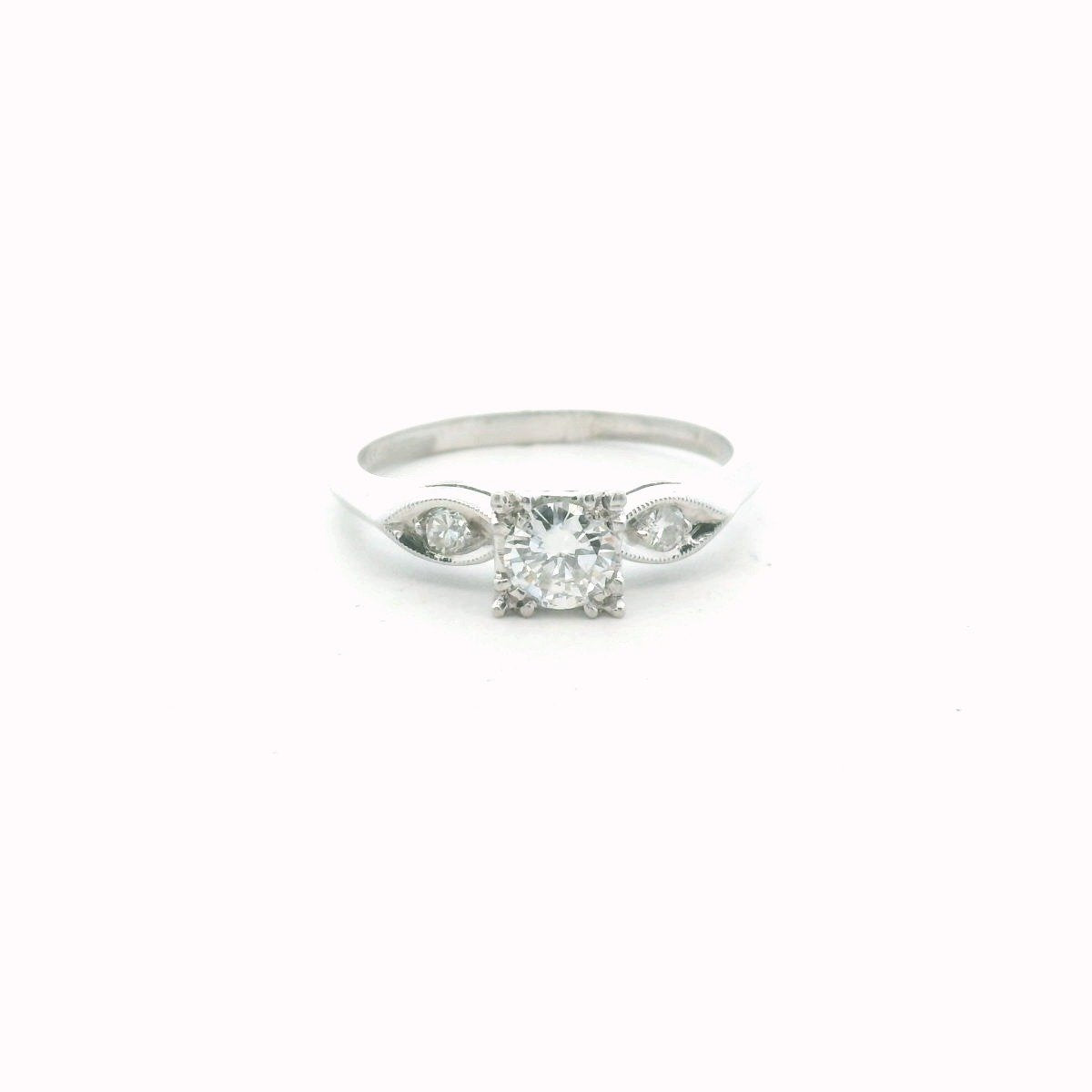 Vintage Platinum Natural Diamond Engagement Ring