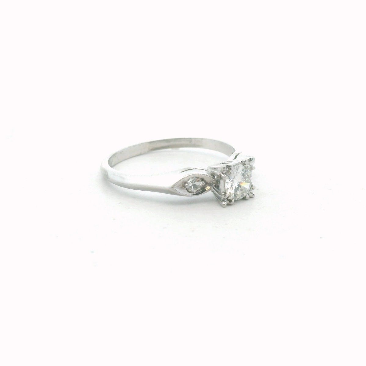 Vintage Platinum Natural Diamond Engagement Ring