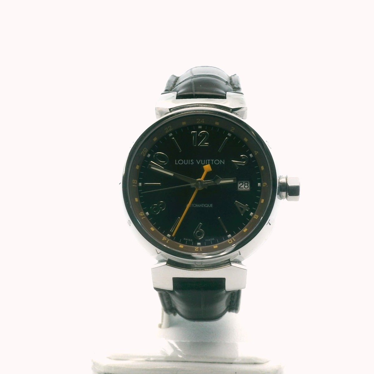 Louis Vuitton Q1131 Stainless Steel Tambour GMT Automatic Watch