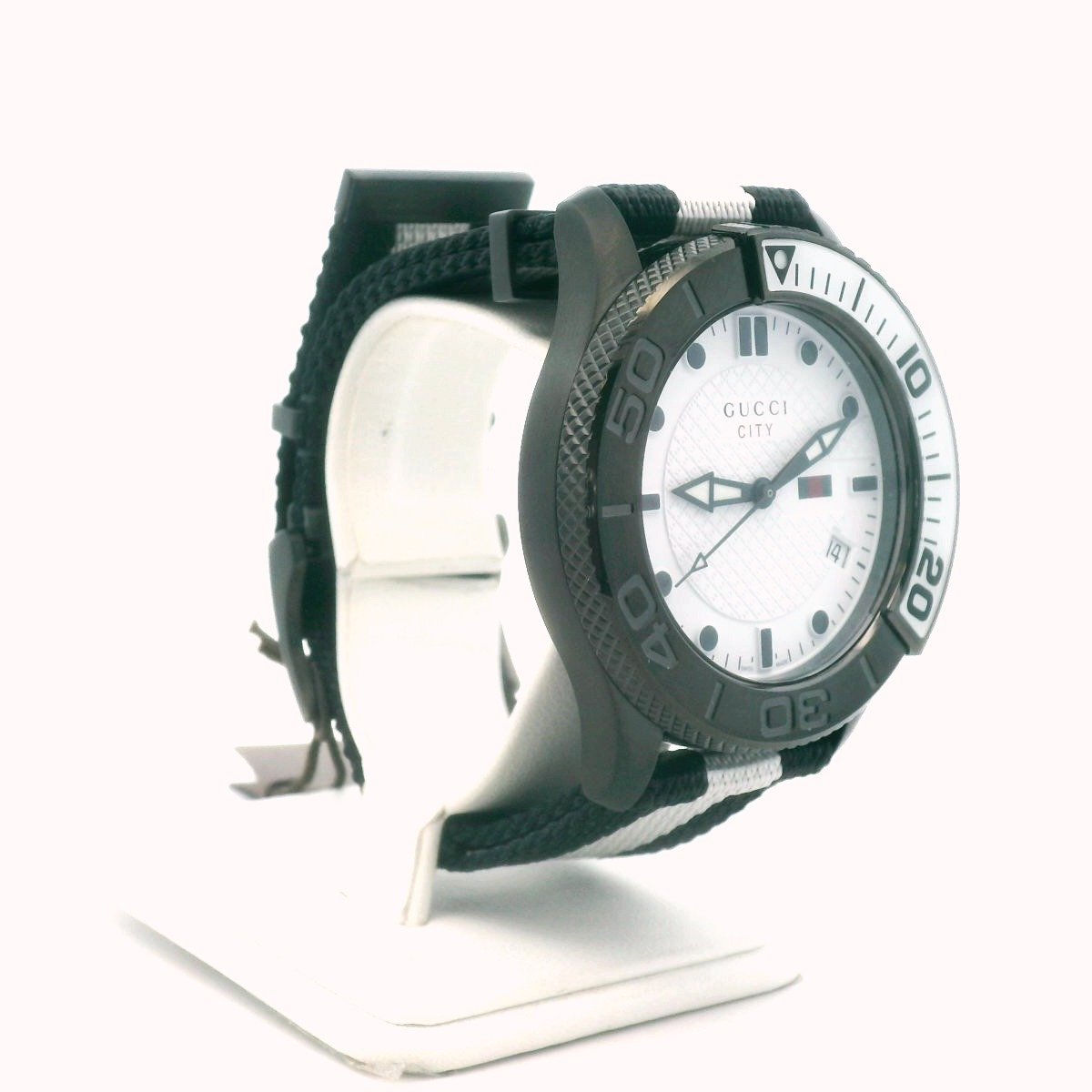 Gucci City PVD Stainless Steel White Dial Quartz Watch