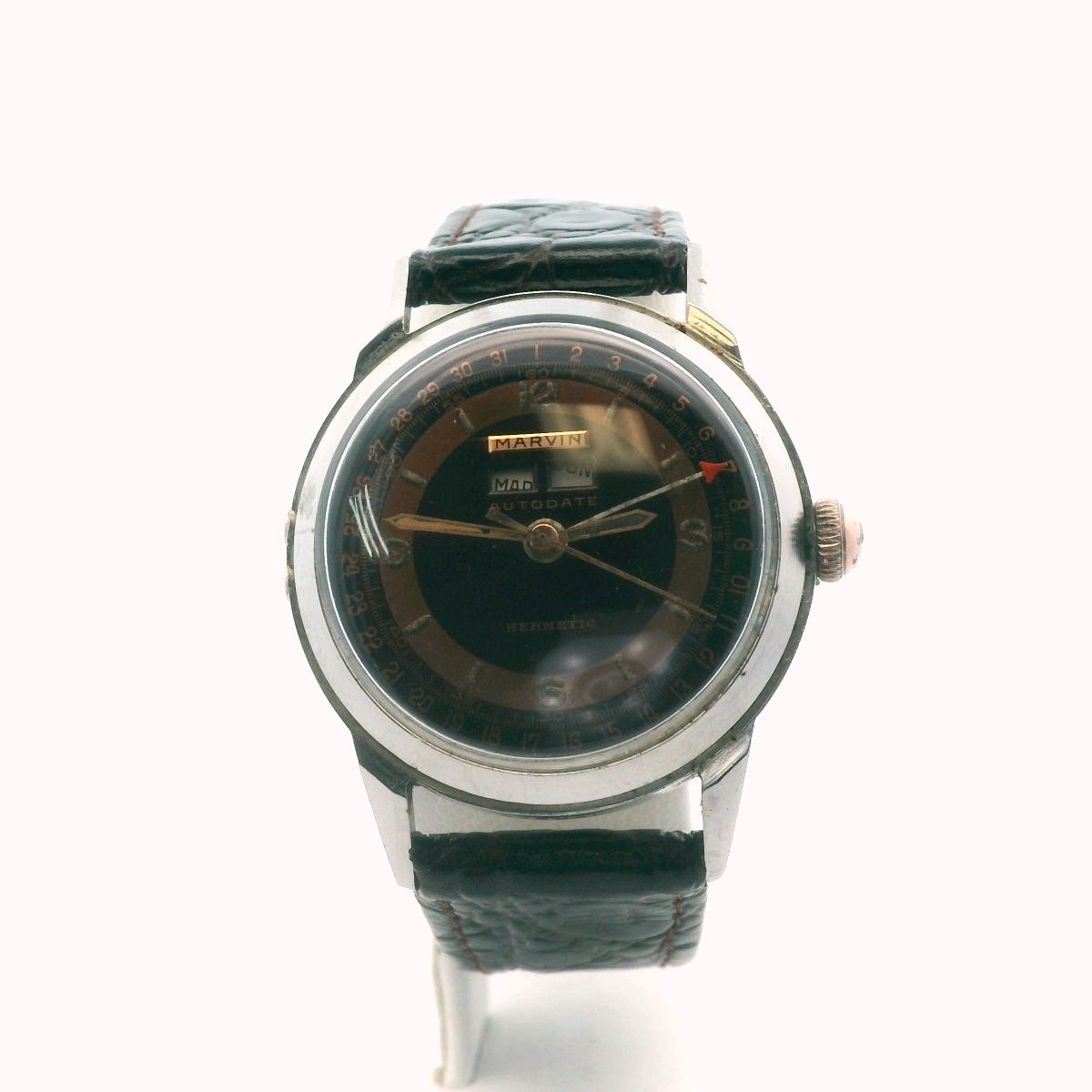 Marvin Stainless Steel Calendar Pointer Date Manual Wind Watch