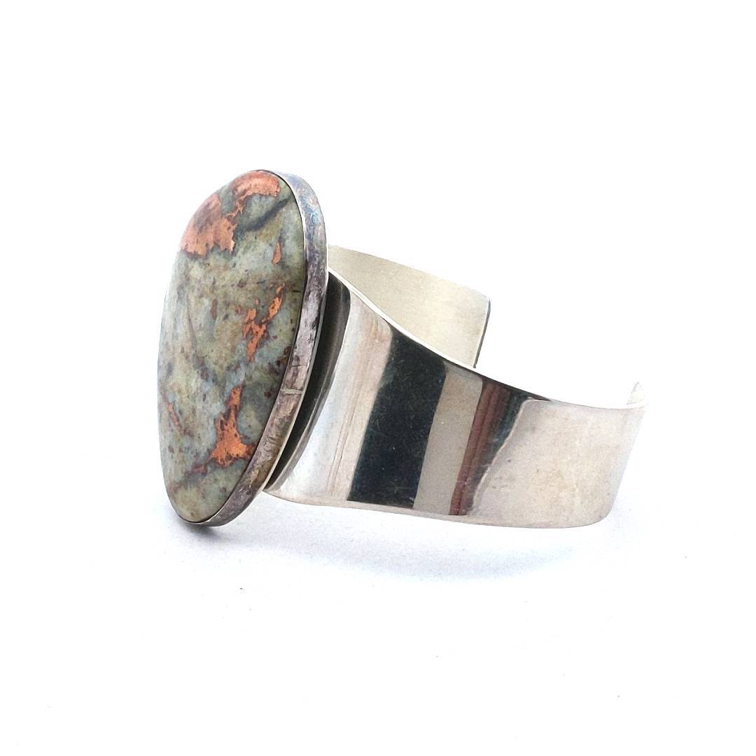Desert Rose Trading Sterling Silver Copper in Quartz Cuff Bracelet