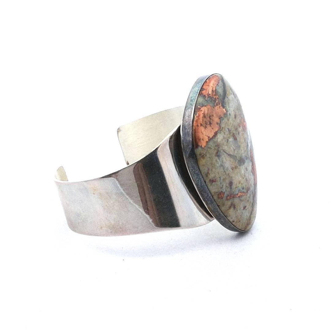 Desert Rose Trading Sterling Silver Copper in Quartz Cuff Bracelet