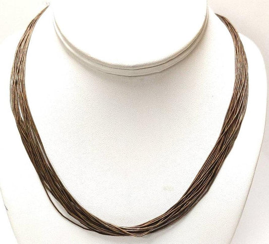 Running Bear Sterling Silver & Copper Multi-Strand Necklace