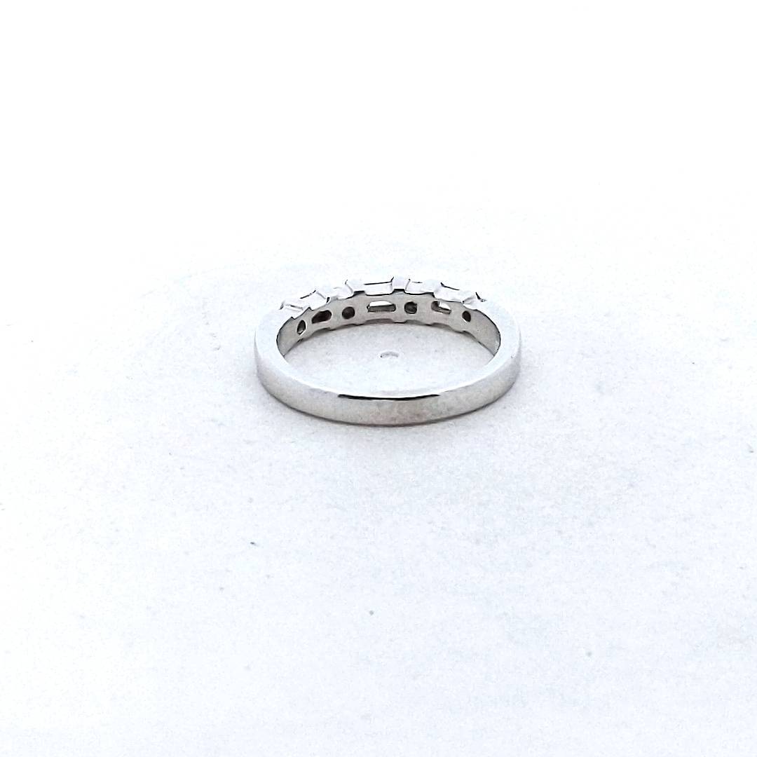 Platinum Baguette & Round Diamond Stackable Wedding Band